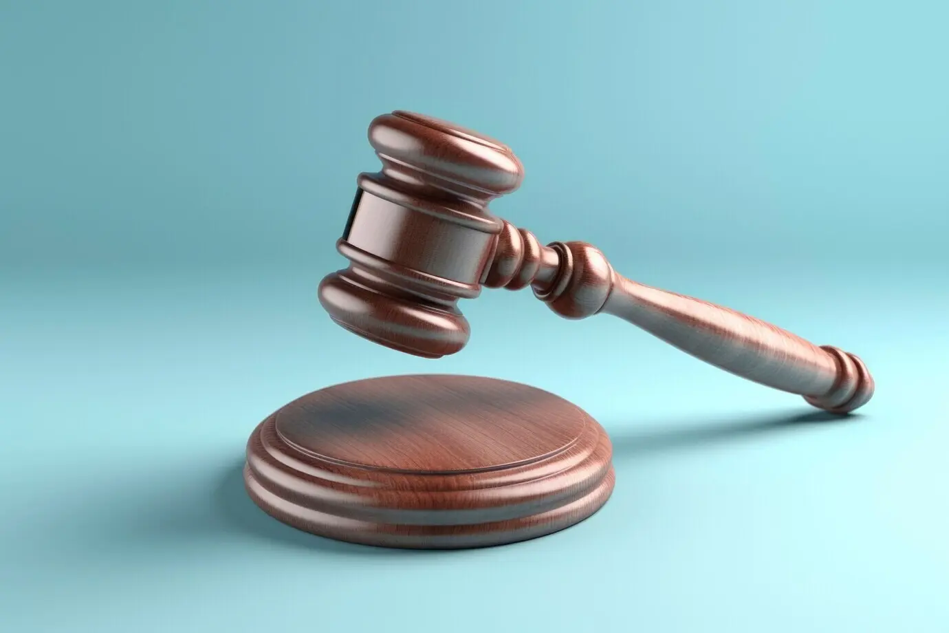 Изображение 3D‑судейского молотка для празднования Дня юриста.